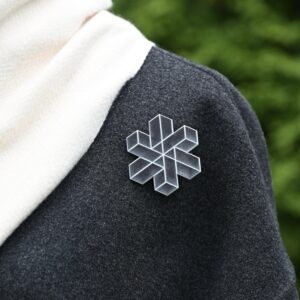 Black Reflective Brooch "Geometric 4"