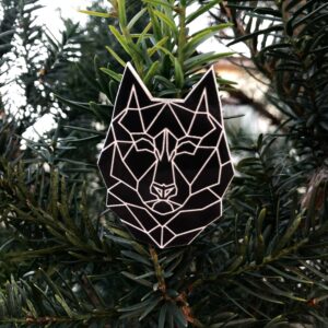 Luminous "Wolf's Head" Brooch, Black
