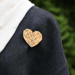 Sparkling Golden "Heart" Brooch
