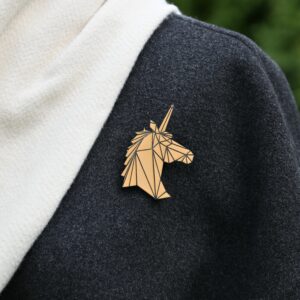 Glowing "Unicorn" Brooch, Golden