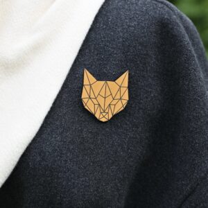 Kultainen heijastava rintakoru ”Kissan pää”